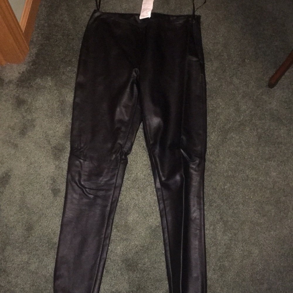 Black leather leggings.